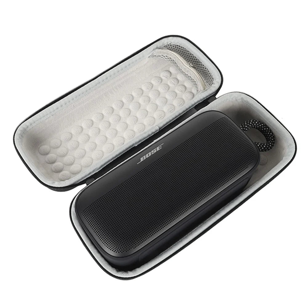 For Bose SoundLink Plus Speaker Portable Travel Case EVA Hard Shell Storage Bag with Shoulder Strap - Black  /  Grey - 1