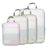 4 PCS Set Travel Packing Cubes Nylon Compression Organizer Luggage Storage Bags with Handle - White - 1