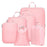 6 PCS Set Travel Packing Cubes Compression Organizer Waterproof Nylon Storage Bags with Handle - Pink - 1