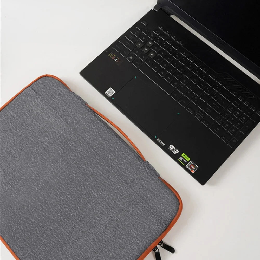 Portable Laptop Bag 15.6  /  16.1 Inch Sleeve Case Waterproof Oxford Cloth Anti Shock Lightweight with Handle - Black - 7