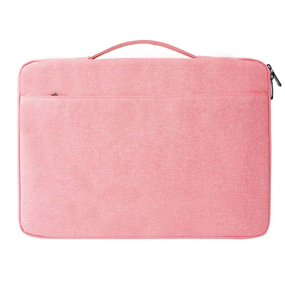 Laptop Case 13.3 inch Portable Laptop Sleeve Bag Waterproof Oxford Cloth Computer Sleeve with Front Pocket - Pink - 1