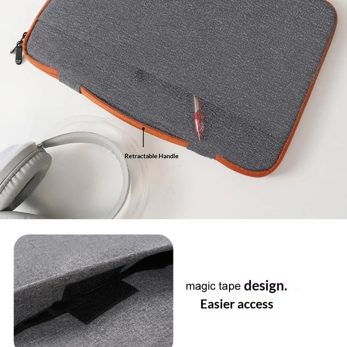 Laptop Case 11.6-12.5 inch Portable Laptop Sleeve Bag Waterproof Oxford Cloth Computer Sleeve with Front Pocket - Dark Grey - 3