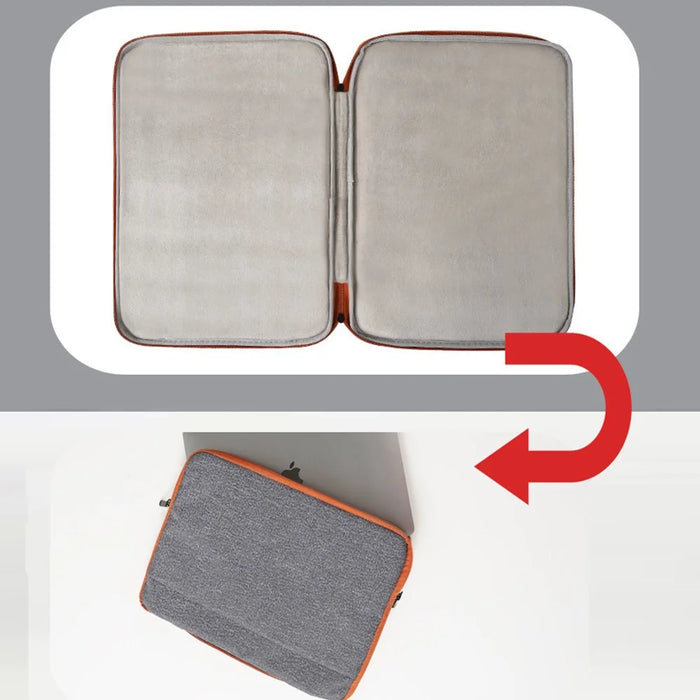 Laptop Case 11.6-12.5 inch Portable Laptop Sleeve Bag Waterproof Oxford Cloth Computer Sleeve with Front Pocket - Dark Grey - 6