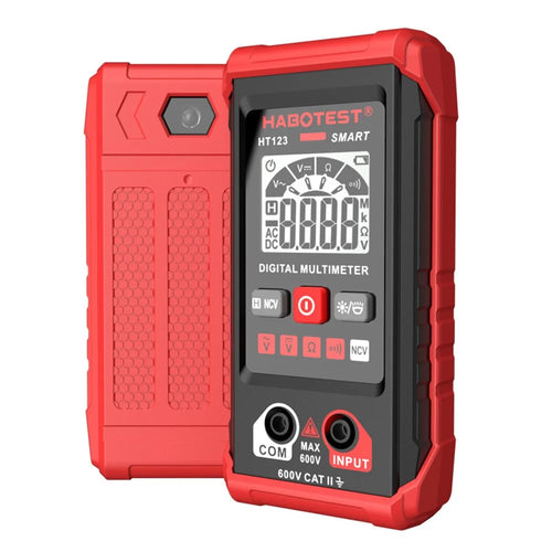 HABOTEST HT123 Smart Digital Multimeter High Precision Mini AC DC Voltage Current Resistance Tester (without Battery) - Red - 1
