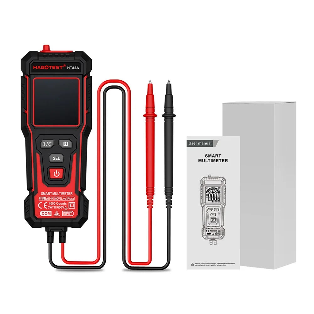 HABOTEST HT82A Smart Digital Multimeter AC / DC Voltage Auto Recognition NCV Detection Tester (without Battery) - Black - 1