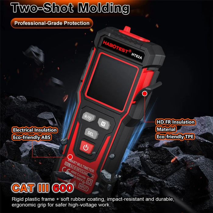 HABOTEST HT82A Smart Digital Multimeter AC / DC Voltage Auto Recognition NCV Detection Tester (without Battery) - Black - 5