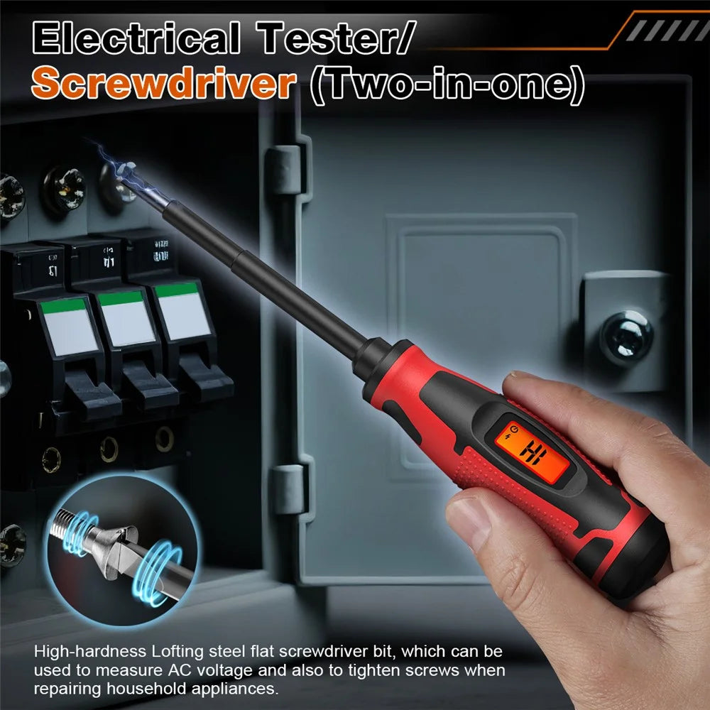 HAGOTEST HT95A Smart Voltage Tester Pen Digital Electric Screwdriver Non-Contact AC 6-390V Detector (without Battery) - Black / Red - 3