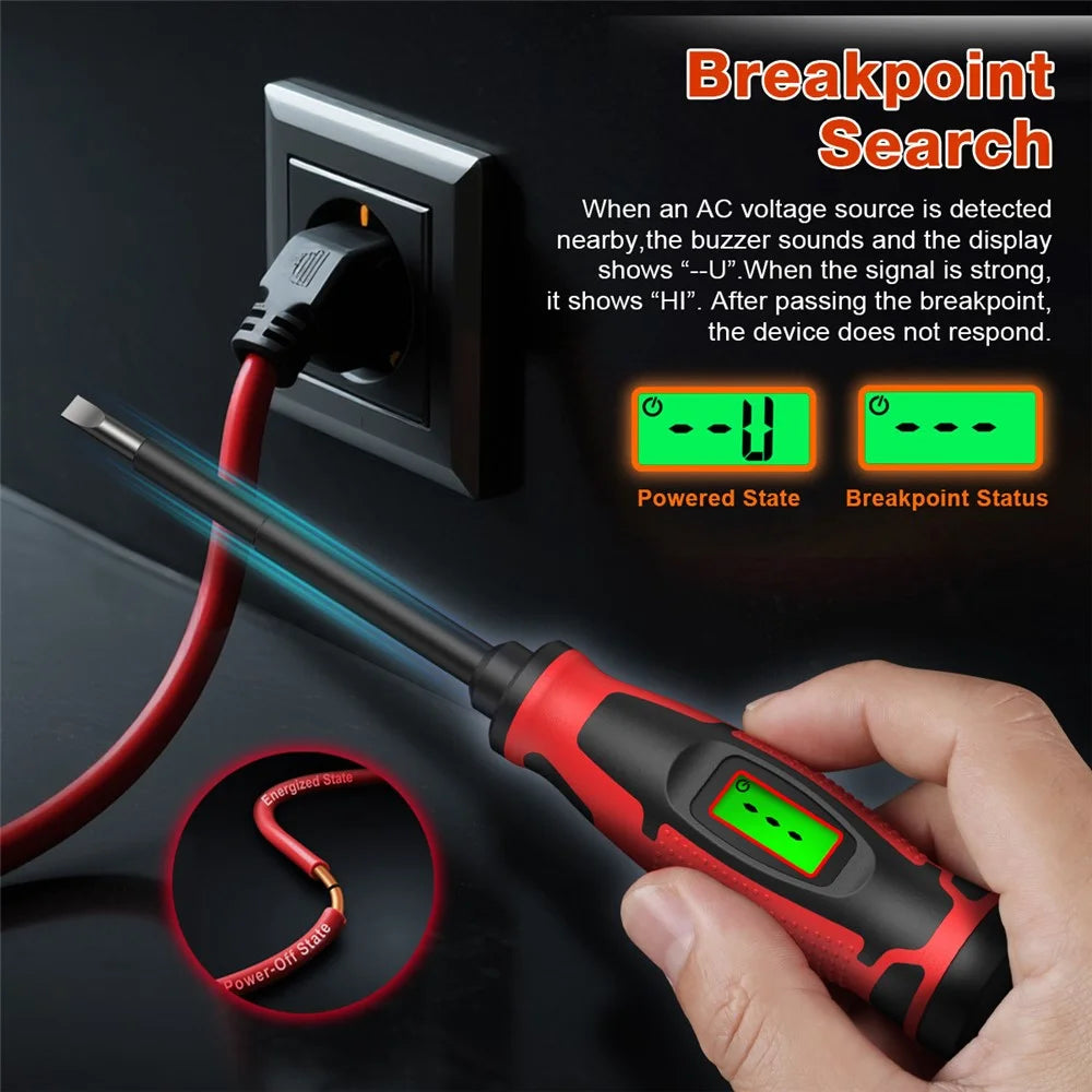 HAGOTEST HT95A Smart Voltage Tester Pen Digital Electric Screwdriver Non-Contact AC 6-390V Detector (without Battery) - Black / Red - 7