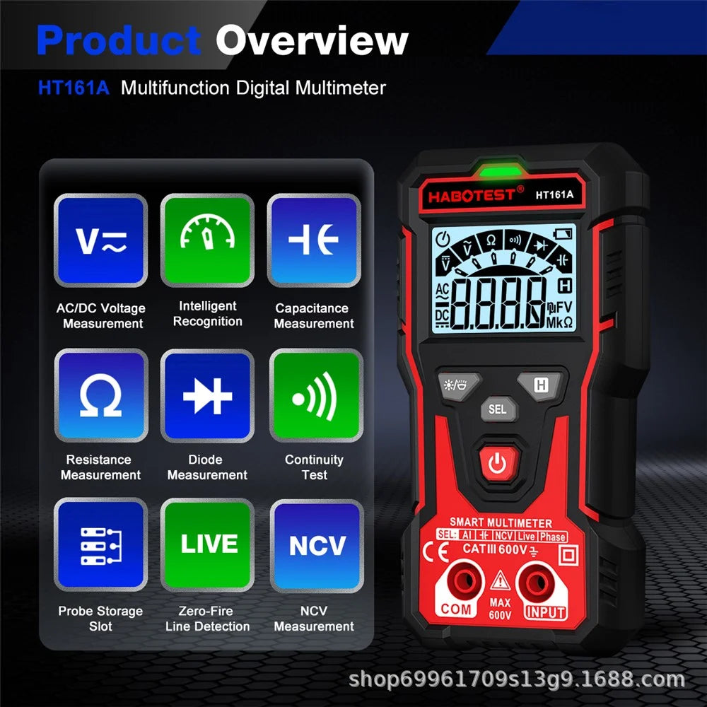 HABOTEST HT161A Smart Digital Multimeter NCV Live Wire Detection - 3