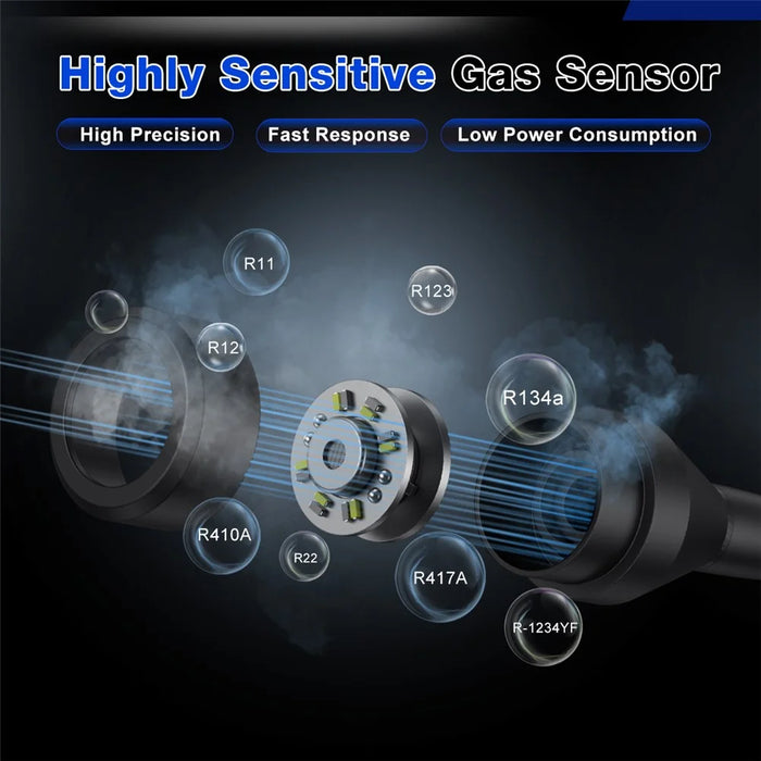 HABOTEST HT6000 Halogen Gas Detector 16ppm High Sensitivity Refrigerant Leak Tester - Black / Red - 7