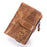BULLCAPTAIN 01 Vertical Top Layer Cowhide Men Wallet Detachable Zipper Pocket Design Coins Cards Cash Holder Bag - Brown - 1