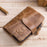 BULLCAPTAIN 01 Vertical Top Layer Cowhide Men Wallet Detachable Zipper Pocket Design Coins Cards Cash Holder Bag - Brown - 2