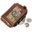 BULLCAPTAIN 01 Vertical Top Layer Cowhide Men Wallet Detachable Zipper Pocket Design Coins Cards Cash Holder Bag - Brown - 4