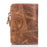BULLCAPTAIN 01 Vertical Top Layer Cowhide Men Wallet Detachable Zipper Pocket Design Coins Cards Cash Holder Bag - Brown - 7