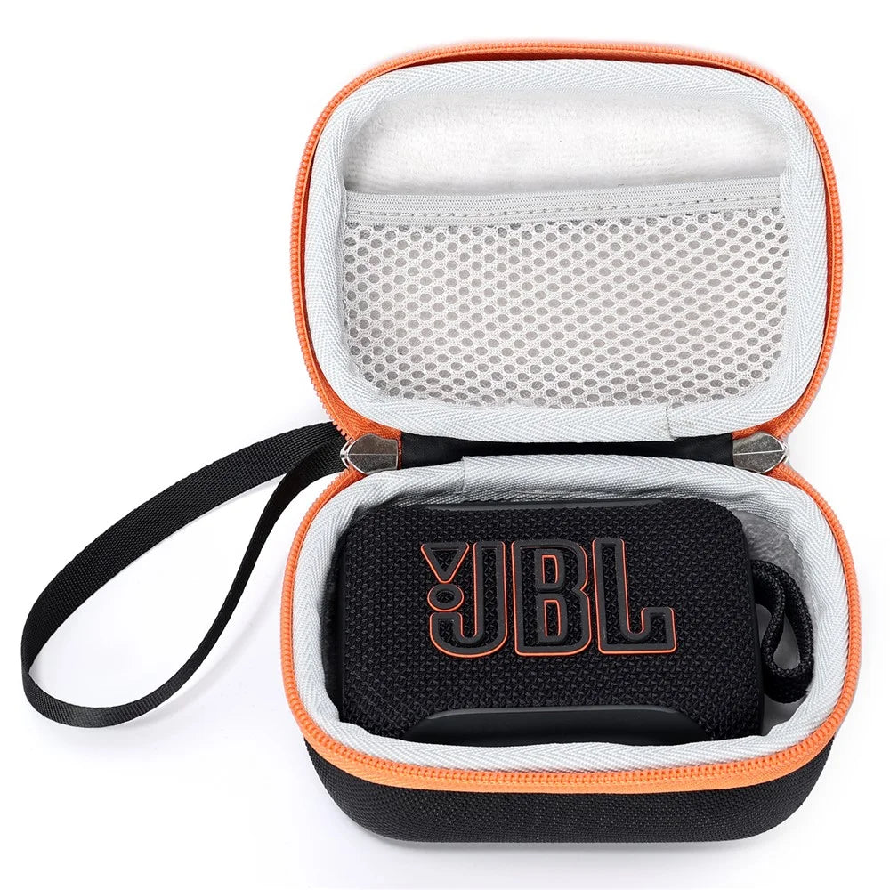 For JBL Go 5 Portable EVA Case Bluetooth-compatible Speaker Hard Shell Storage Bag Travel Carrying Pouch - Black / Orange - 5