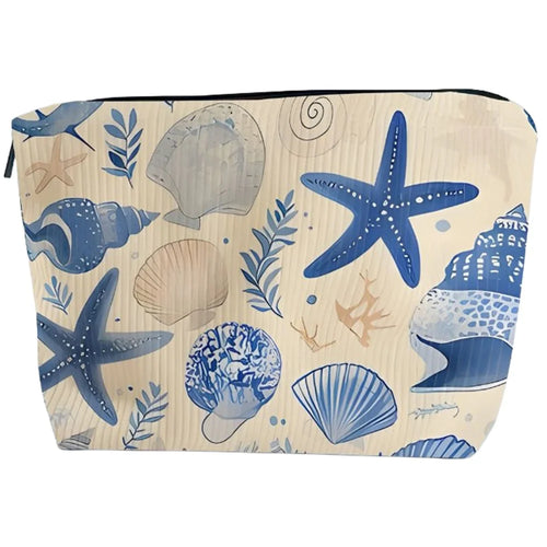 17x26cm Ocean Marine Life Print Cosmetic Bag Makeup Pouch Organizer Travel Storage Toiletry Bag with Zipper - 1