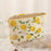 Summer Lemon Print Corduroy Makeup Bag Zipper Cosmetic Pouch Storage Organizer - 4