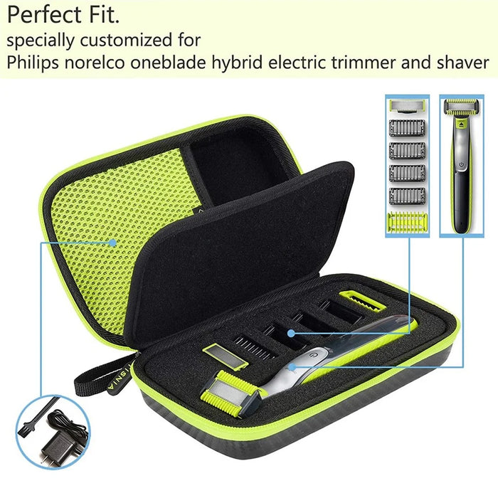 For Philips Norelco Oneblade Hybrid Electric Trimmer and Shaver QP2520 / QP2530 / QP2620 / QP2630 Storage Bag PU+Nylon Shockproof Travel Carrying Case - 5