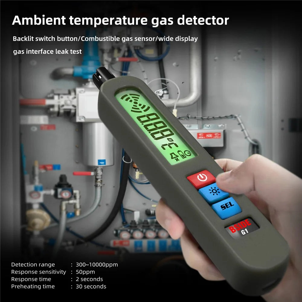 BSIDE G1 Portable Gas Detector Handheld 300-10000ppm Combustible Gas Leak Alarm Tester Monitor for Home - 2
