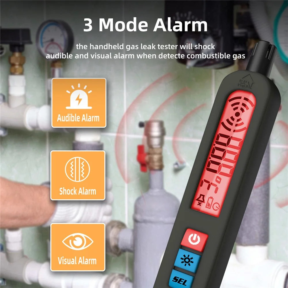 BSIDE G1 Portable Gas Detector Handheld 300-10000ppm Combustible Gas Leak Alarm Tester Monitor for Home - 4
