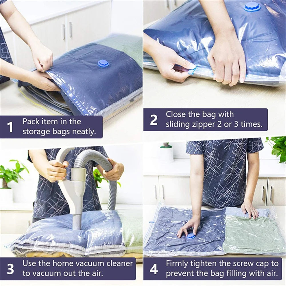 20Pcs Vacuum Storage Bags Set Triple-Seal PA+PE Compression Space Saver for Travel Home - 7