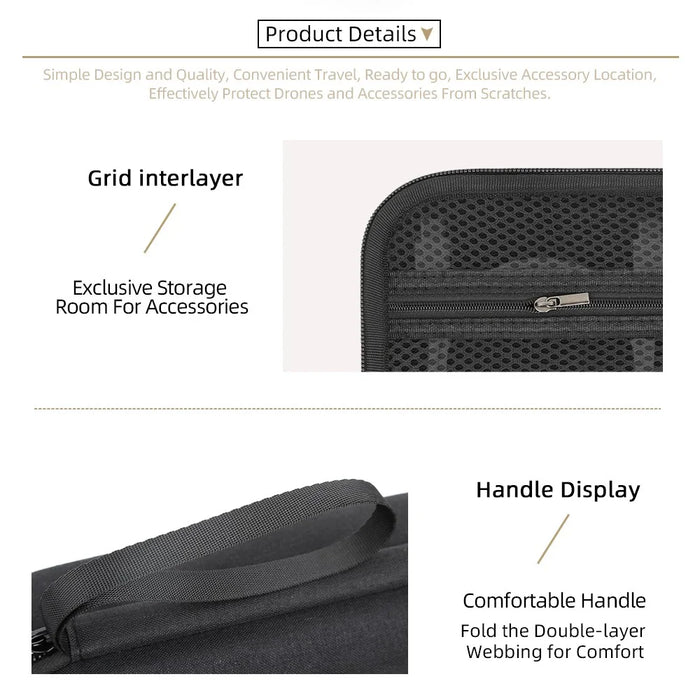Storage Case for DJI Osmo Mobile 8P Portable Travel Bag Lycra Material Shockproof Carrying Case with Shoulder Strap - Black - 5