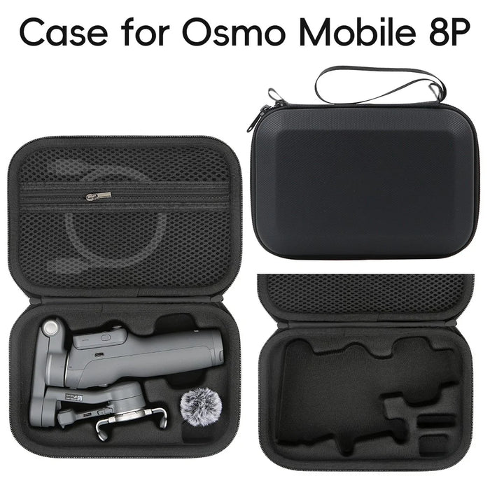 Storage Case for DJI Osmo Mobile 8P Portable Travel Bag Lycra Material Shockproof Carrying Case with Shoulder Strap - Black - 7