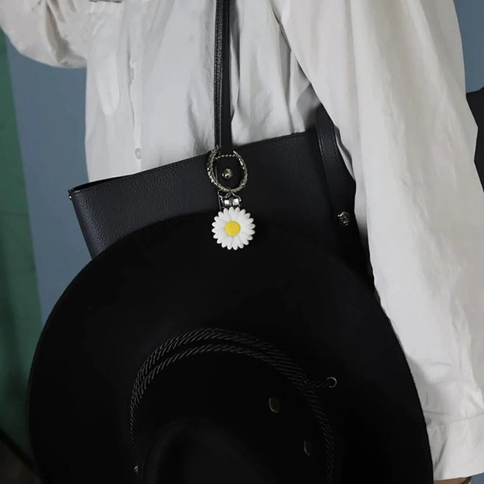 Colorful Flower Leaf Hat Clip Multi-functional Clip Travel Luggage Pendant Bag Accessory - White Daisy - 2