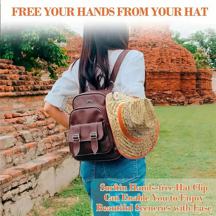Colorful Flower Leaf Hat Clip Multi-functional Clip Travel Luggage Pendant Bag Accessory - White Daisy - 4