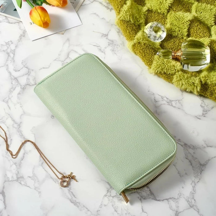 Leather Jewelry Organizer Travel Case Portable Storage Bag for Necklaces Rings Earrings - Green - 5
