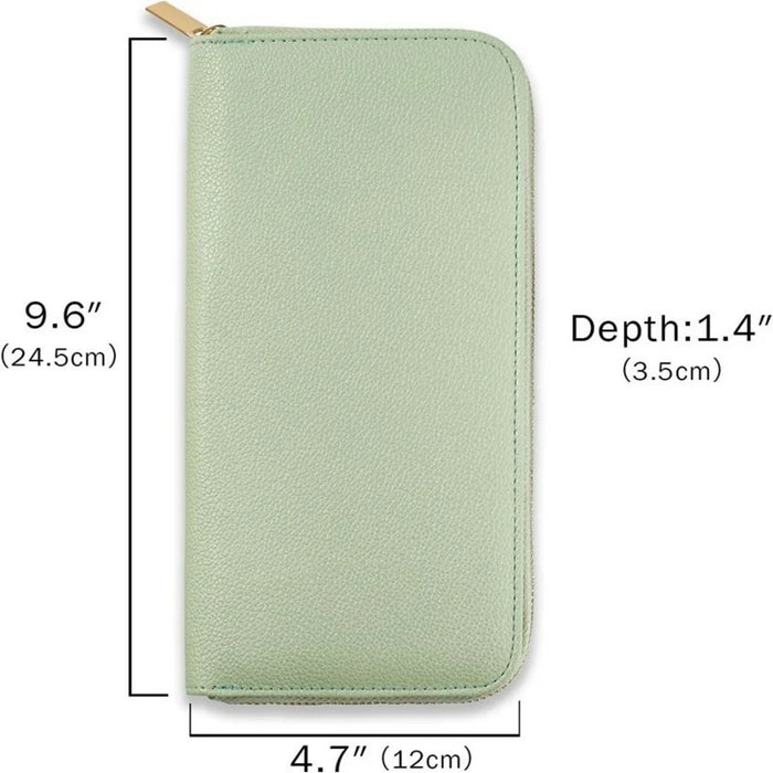 Leather Jewelry Organizer Travel Case Portable Storage Bag for Necklaces Rings Earrings - Green - 6
