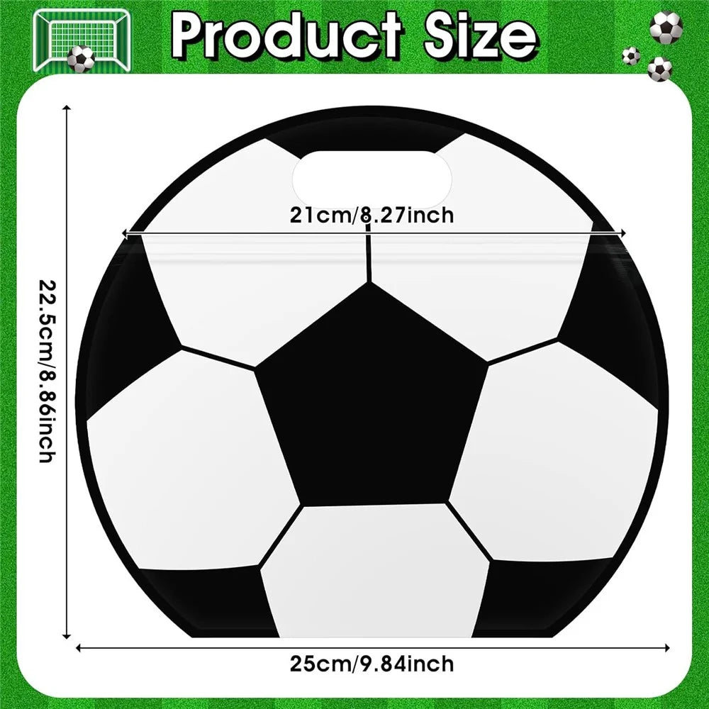 20Pcs Soccer Baseball Sports Self-Sealing Bags Stand Up Bottom Gift Candy Storage Bags with Handle - Football - 4