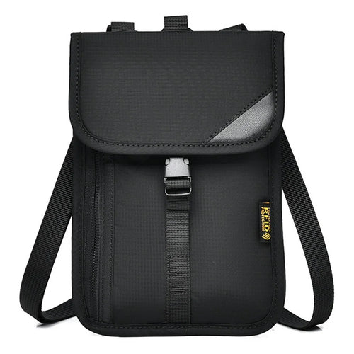 RFID Blocking Travel Pouch Neck Strap Bag Multi-Function Passport Holder Waterproof Certificate Wallet for Travel Business - Black - 1