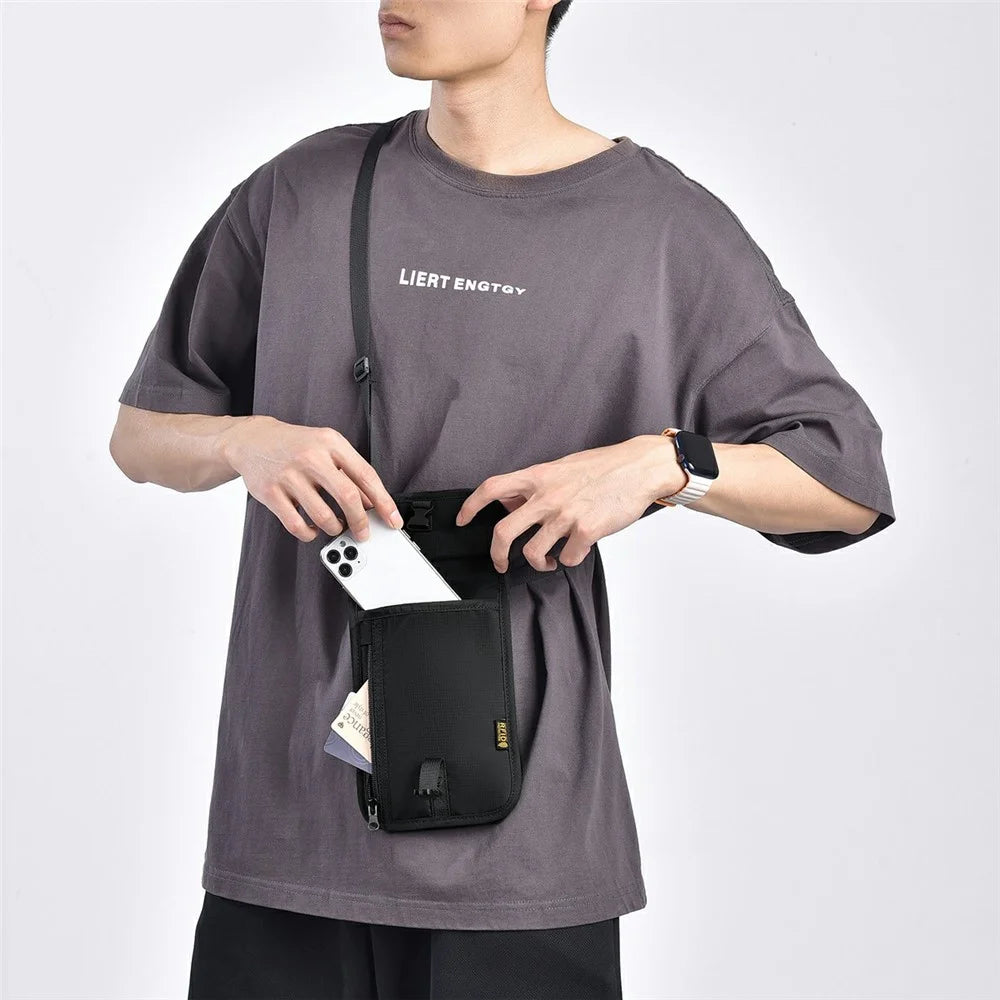 RFID Blocking Travel Pouch Neck Strap Bag Multi-Function Passport Holder Waterproof Certificate Wallet for Travel Business - Black - 6