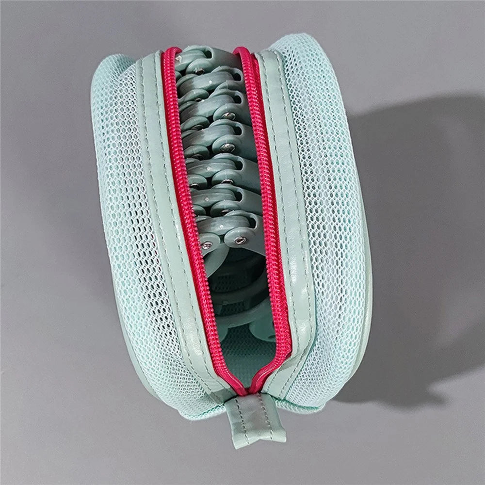 Foldable Travel Clothes Clip Hanger Kit with Storage Bag Hangers Clips Storage Bag Set for Travel Hotel - Blue - 6