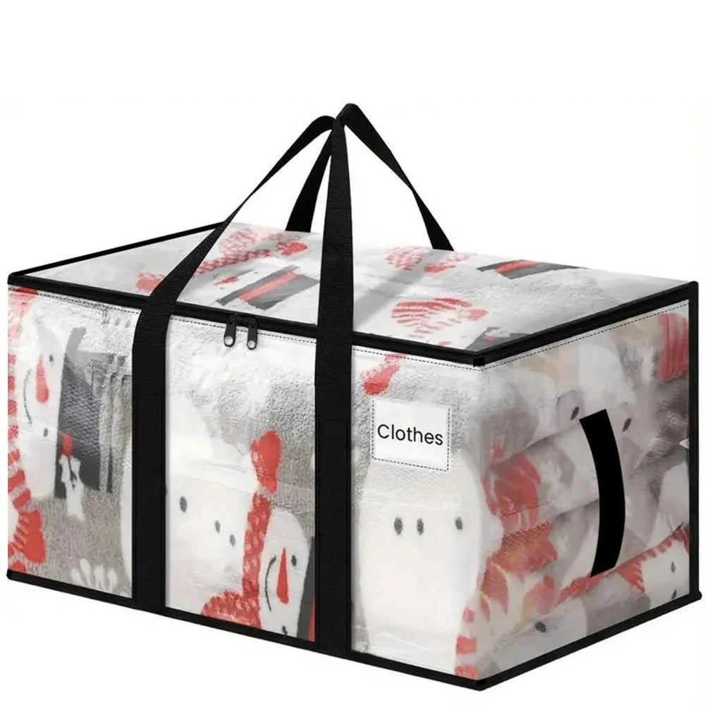 23.5 Gallon Large Capacity Clear Storage Bag Waterproof Clothes Organizer with Zipper for Moving Bedding - 1