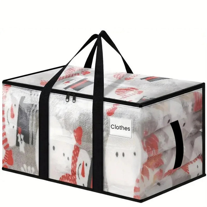 23.5 Gallon Large Capacity Clear Storage Bag Waterproof Clothes Organizer with Zipper for Moving Bedding - 1