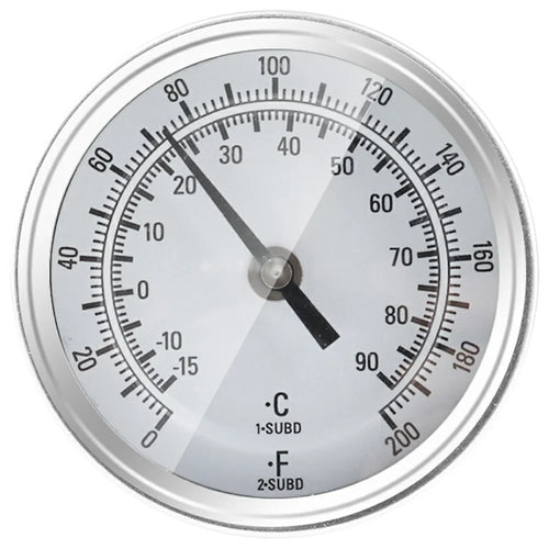 TS-8322 Stainless Steel Bimetallic Thermometer Boiler Round Temperature Gauge Axial Mounting Digital Thermometer for BBQ Oven Boiler - White - 1