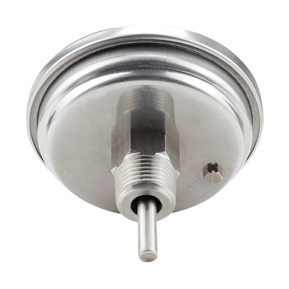 TS-8322 Stainless Steel Bimetallic Thermometer Boiler Round Temperature Gauge Axial Mounting Digital Thermometer for BBQ Oven Boiler - White - 2