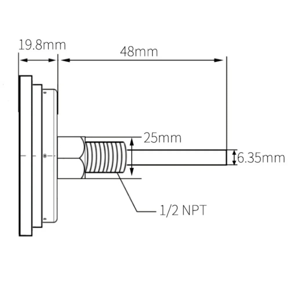 TS-8322 Stainless Steel Bimetallic Thermometer Boiler Round Temperature Gauge Axial Mounting Digital Thermometer for BBQ Oven Boiler - White - 6