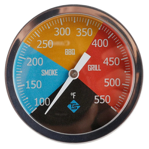 TS-BX65 Bimetallic Thermometer 100-550 Degree Fahrenheit Axial Mount BBQ Grill Oven Temperature Gauge - 1