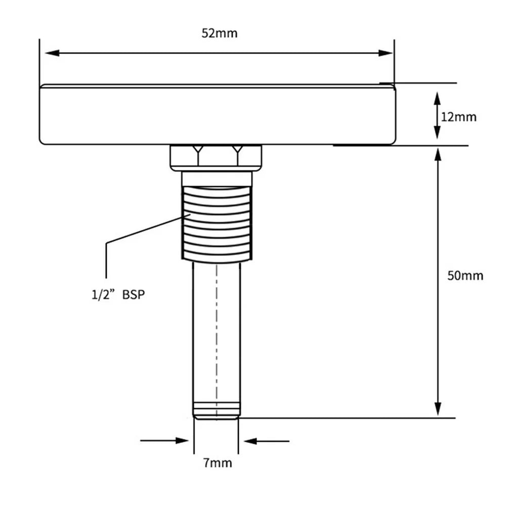TS-W51 Axial Mount 0-120 Degree Celsius Stainless Steel Bimetallic Thermometer for Industrial Oven Boiler - 5