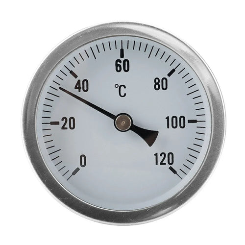 TS-W52 63mm Dial 0-120 Degree Celsius Bimetallic Thermometer Axial Mount for Industrial Gas Liquid Steam - 1