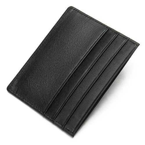 113 Slim Credit Card Holder 6 Card Slots PU Leather Wallet Compact Card Case Card Protector for Business Daily Use - Black - 1