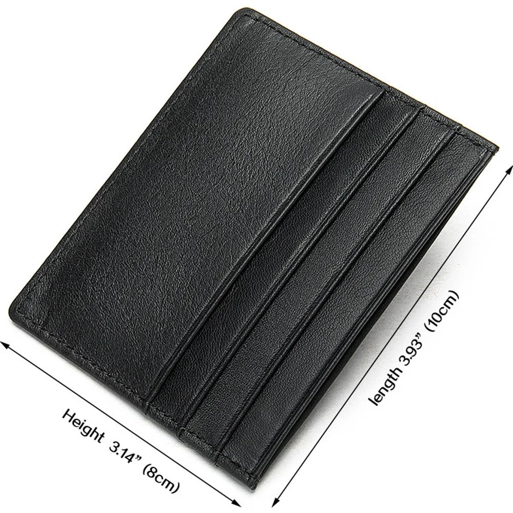 113 Slim Credit Card Holder 6 Card Slots PU Leather Wallet Compact Card Case Card Protector for Business Daily Use - Black - 6