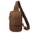 X9270 Chest Bag Vintage Crazy Horse Genuine Cow Leather Shoulder Bag for Travel Daily - Coffee - 1