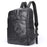 9197 Business Casual Backpack for 14 inch Laptop Genuine Cow Leather Multiple Compartments Computer Work Bag - Black - 1