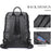 9197 Business Casual Backpack for 14 inch Laptop Genuine Cow Leather Multiple Compartments Computer Work Bag - Black - 4