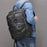 9197 Business Casual Backpack for 14 inch Laptop Genuine Cow Leather Multiple Compartments Computer Work Bag - Black - 5
