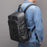 9197 Business Casual Backpack for 14 inch Laptop Genuine Cow Leather Multiple Compartments Computer Work Bag - Black - 7